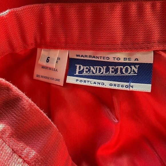 PENDLETON Pencil Skirt Size 6 Kick Pleat Invisible Zipper Salmon Color - Picture 11 of 13